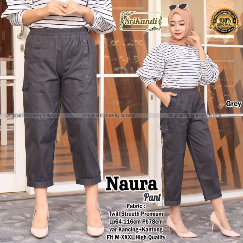 naura pants celana wanita bahan katun by srikandi