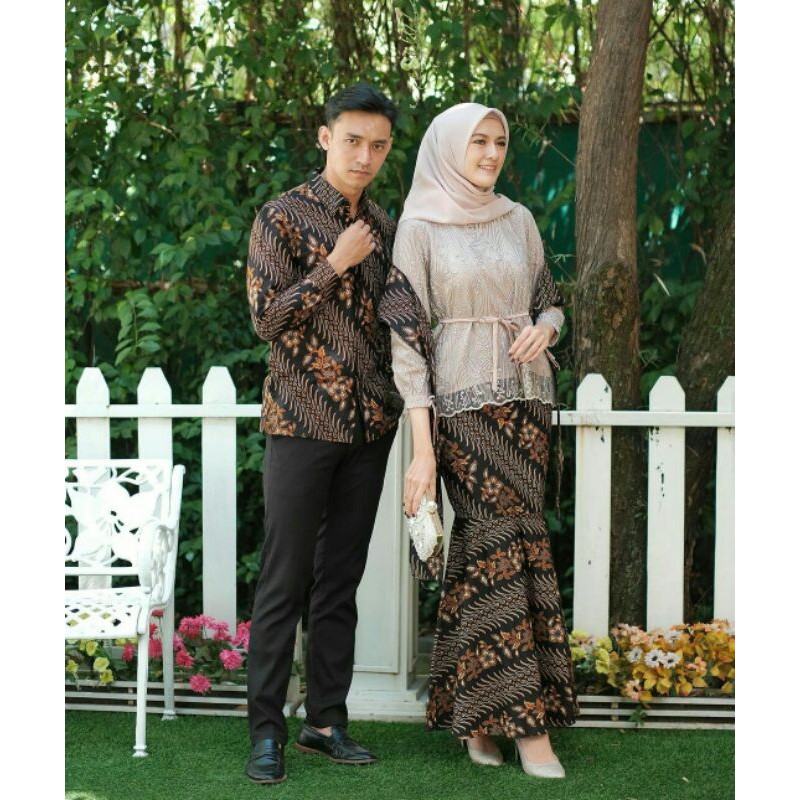 Maura Couple - Sania Ruffle Batik Couple Ori Ndoro Jowi DNT Garansi- SET CP PARANG MELATI TUNIK TALI