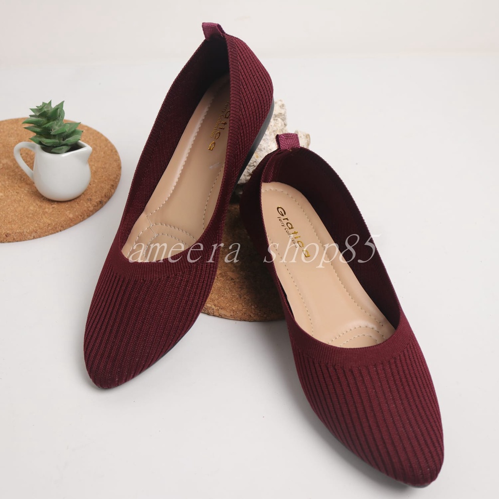 Gratica - Sepatu Wanita Flat shoes Rajut IMPORT AM072 - NEW ameera