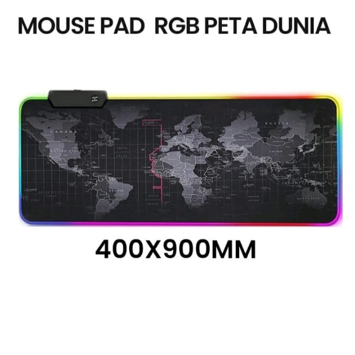 Tatakan Alas Mouse Pad Gaming LED RGB Anti Air 300x780x4mm pinggir jait Anti Air