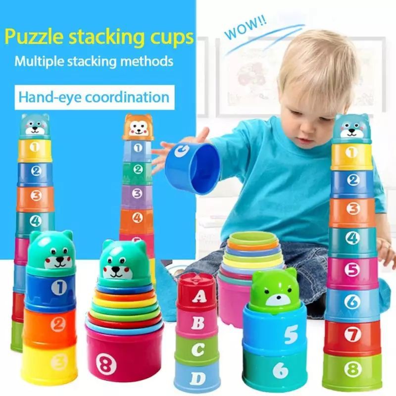 Stacking Toys Stacking Cups Cup Mainan Susun Bayi Mainan Edukasi Bayi Gelas Susun