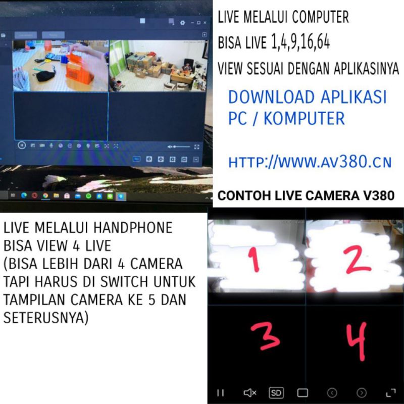 V380 PRO IP CAMERA ALL DAY COLORFUL 2MP FULL HD 1080P CCTV WIRELESS  IP CAMERA