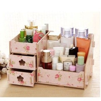 Rak kosmetik kayu/Rak Kosmetik Mini/Rak Kosmetik Portable Olahan Kayu