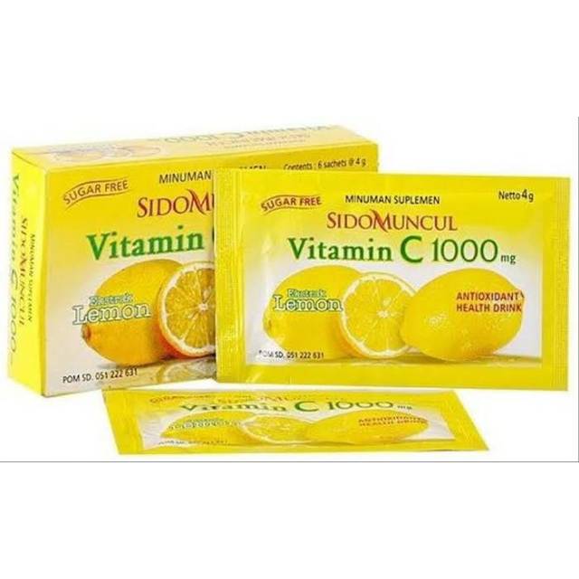 Vitamin C 1000 Mg Sido Muncul 1 Box Isi 6 Sachet Shopee Indonesia