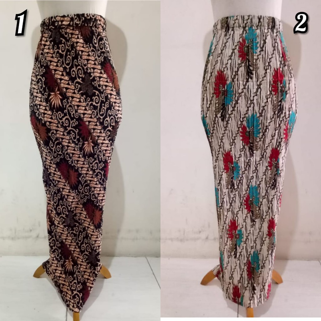  Rok  Plisket Bian Rok  Maxi Batik  Panjang  Jumbo  Wanita 