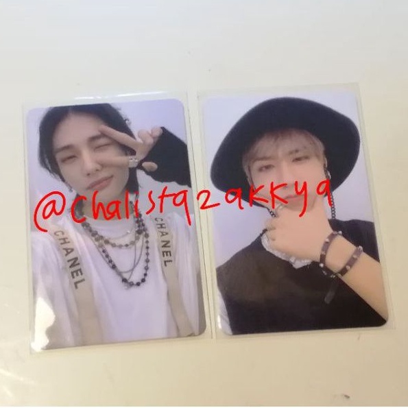wts hyunjin han jisung official photocard noeasy, hyunjin chanel / han jisung topi