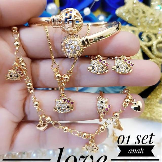 Xuping set perhiasan anak lapis emas 18k 3026j