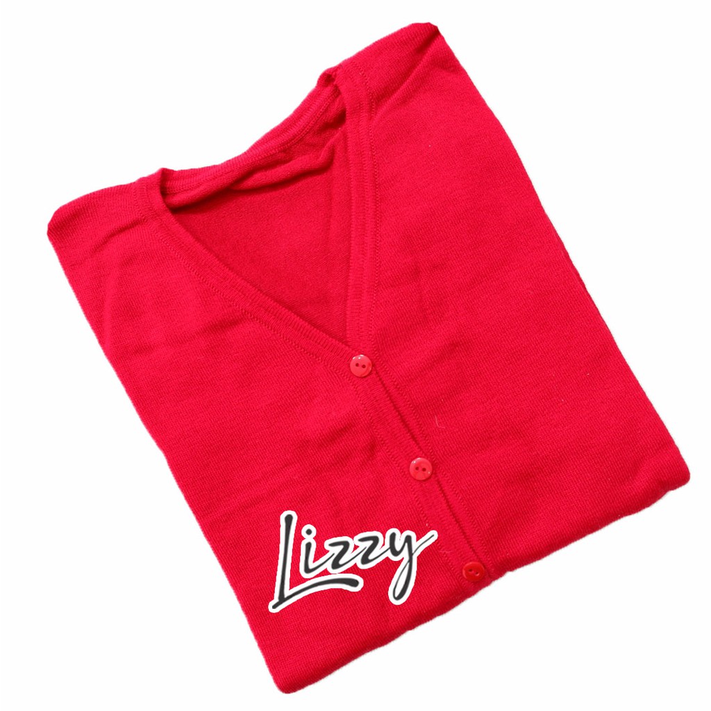 Lizzy - BASIC CARDIGAN VNECK CLASSIC-merah
