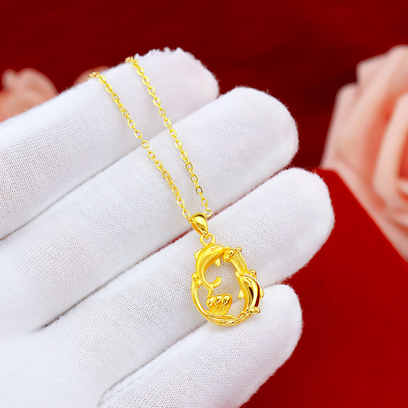 SEIKO Kalung Rantai Liontin Lumbalumba Warna Gold Untuk Wanita