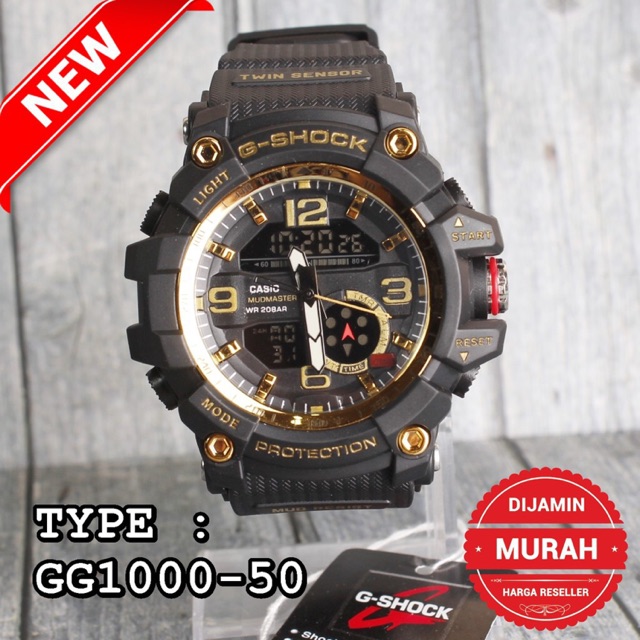 MODEL TERBARU  Jam G-Shock CASIO GG1000 Black Gold Hitam Emas digital pria & anak anak
