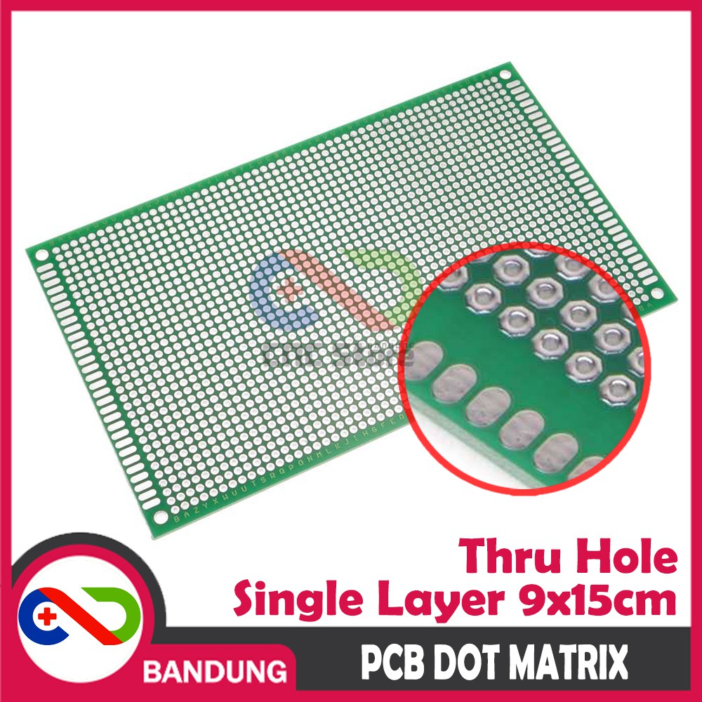 PCB DOT MATRIX THRU HOLE SINGLE LAYER 9X15CM LUBANG BOLONG PLAT