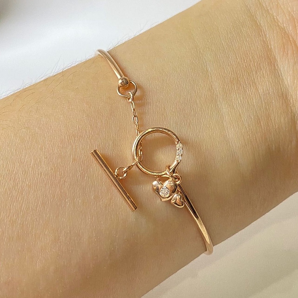 Banyak motif yaa Gelang bulat anak dan dewasa emas asli 750 75 17k rosegold infinity love kaku kawat bola permata panah pita bow ribbon keylock oval tangan aesthetic korea gold 3 4 gram gr g