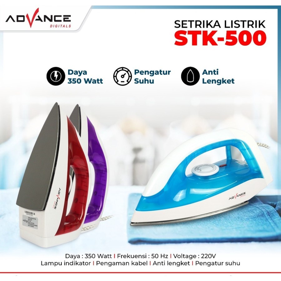 Setrika Pakaian Advance STK-500 Dry Iron Anti Lengket