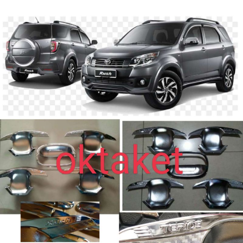 cover Outer mangkok mobil Rush  Terios lama old 2007-2017 elegant chrome 5pcs