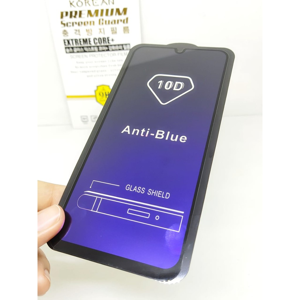 KOREAN Blue Ray 10D Samsung A20 A30 6.4 inchi Tempered Glass FULL GLUE ANTI RADIASI