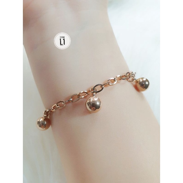 Gelang Rantai Boba Licin Wanita Anti Karat Titanium N17052201