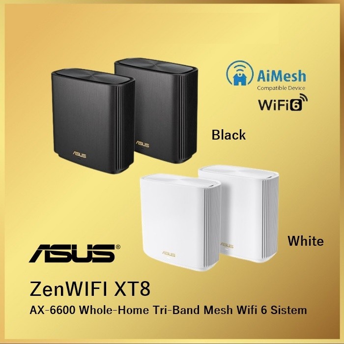 ASUS ZenWiFi AX-6600 Whole-Home Tri-Band Mesh WiFi 6 System XT8