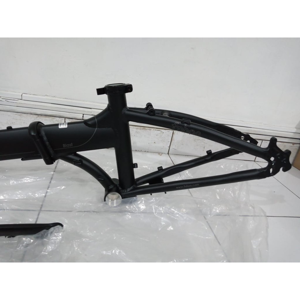 Frame Set FNHON BLAST Black Matte Discbrake 20 inch Db Sepeda Lipat Hitam Doff Alloy Disc brake