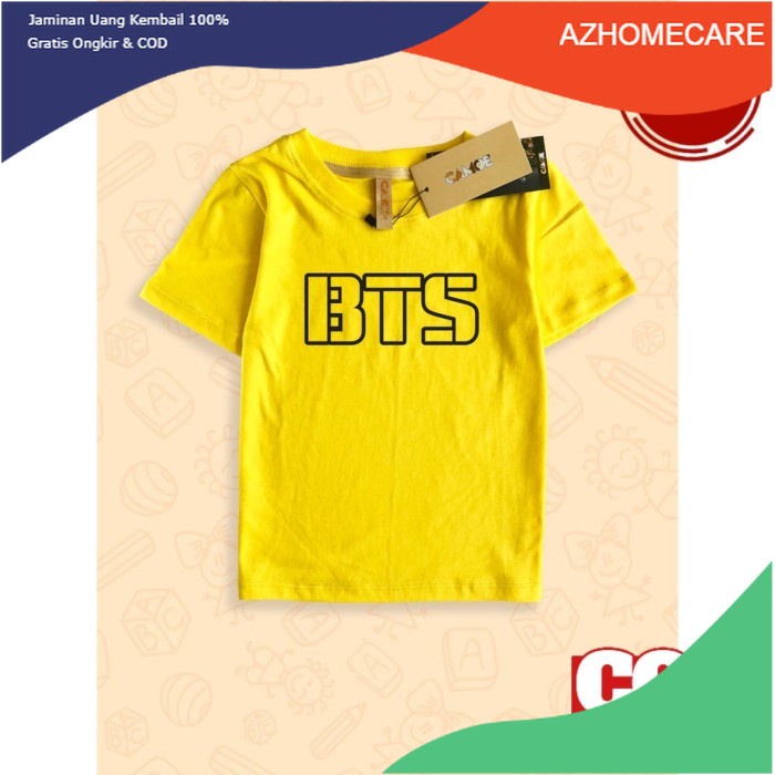 Cod Baju Kaos Anak KIDS Kpop BTS Bangtan boys Logo Kaos anak terbaru murah