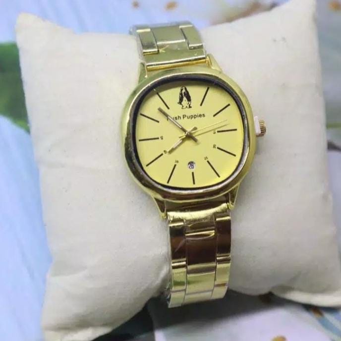 Jam Tangan Wanita Cewek Hush Puppies Rantai Oval Tanggal Aktif