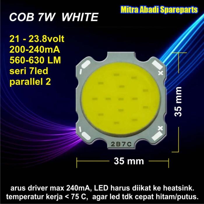 HPL 7W COB/High Power LED 7 Watt Chips On Board White 28-20mm 0.75W
