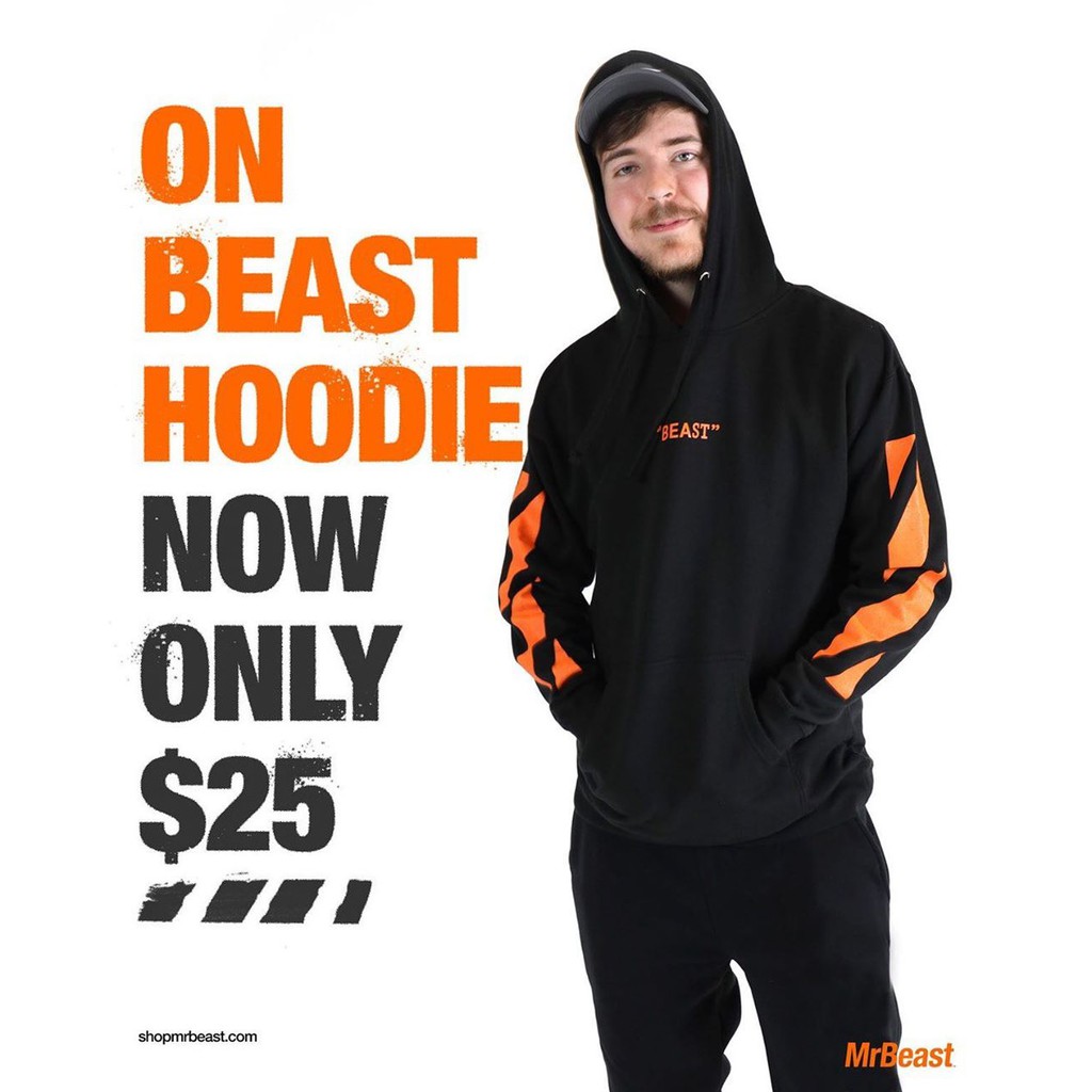 mr beast off white hoodie