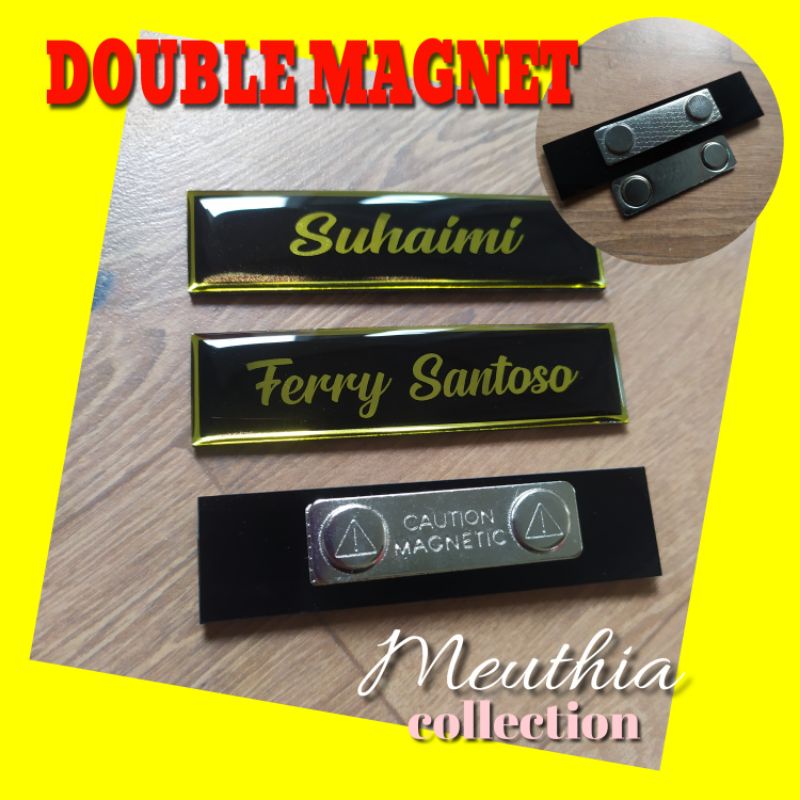 

Nametag Gold Magnet Double