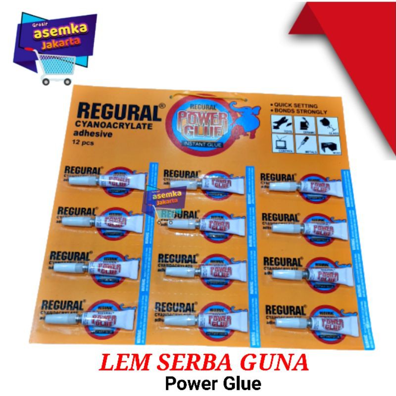 Lem serbaguna | 12pcs | Lem power Glue | Lem Perekat Besi karet plastik kayu grosir