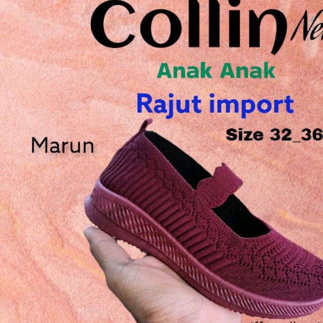 sepatu Collin rajut import anak.