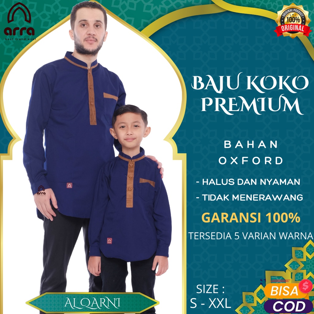 Baju Kemeja Koko Kurta Pakistan Pria Dewasa Lengan Panjang Couple Keluarga Ayah Dan Anak Laki Laki P