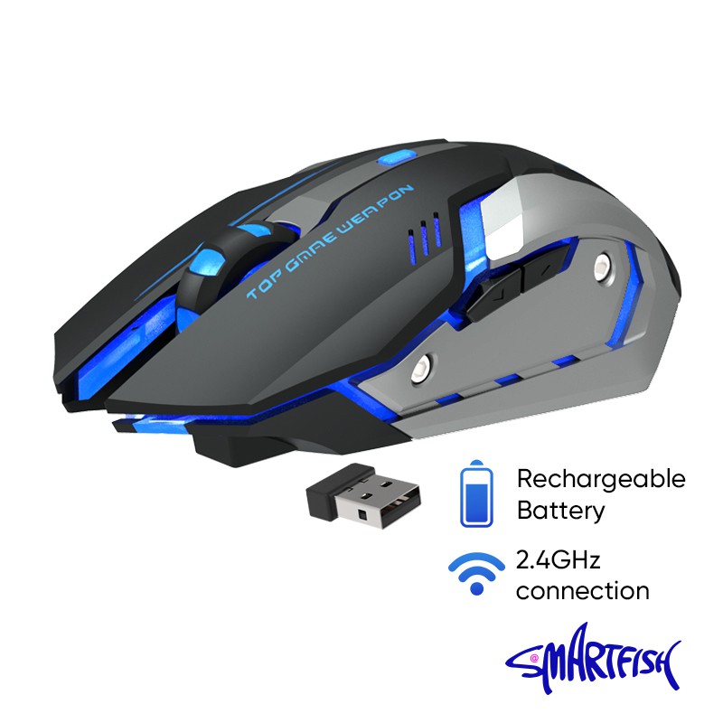 Smartfish Gaming Mouse Wireless Rechargeable 1600DPI