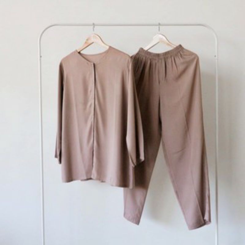 (PIYAMA POLOS) PIYAMA RAYON PAJAMAS RAYON SET BAJU WANITA VIRAL ELEGAN MURAH-MILO
