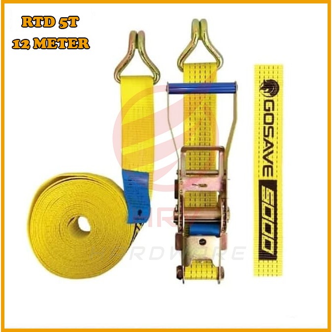 Webbing Cargo Lashing Belt 5 Ton 12 Meter Rachet Tie Down Trackbelt Tali Ikat Sabuk Truk