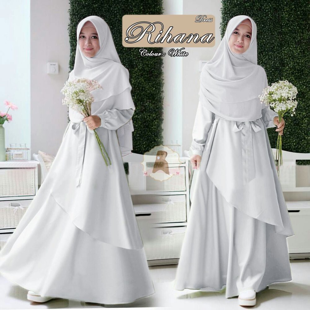 Promo GAMIS RIHANA PUTIH Diskon