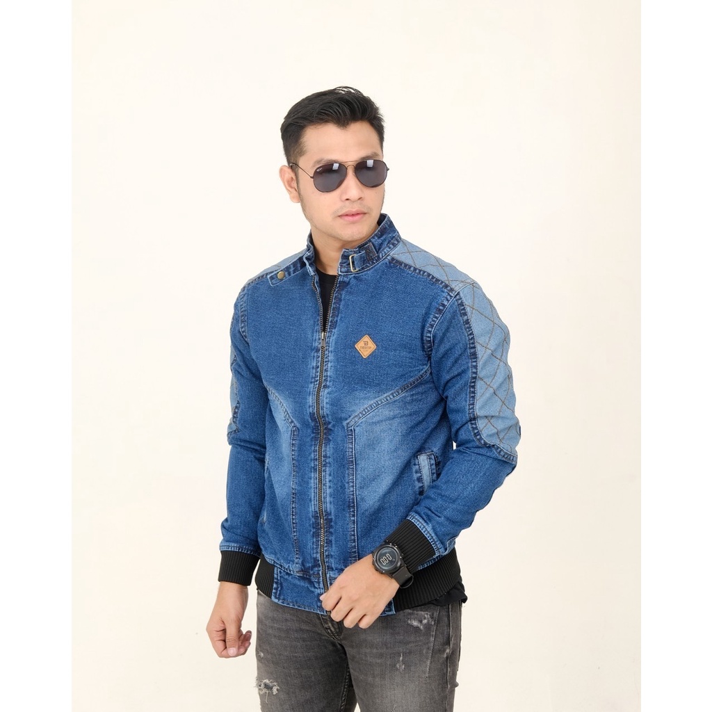 Jaket jeans the berry Jaket denim Jaket pria logo kerah