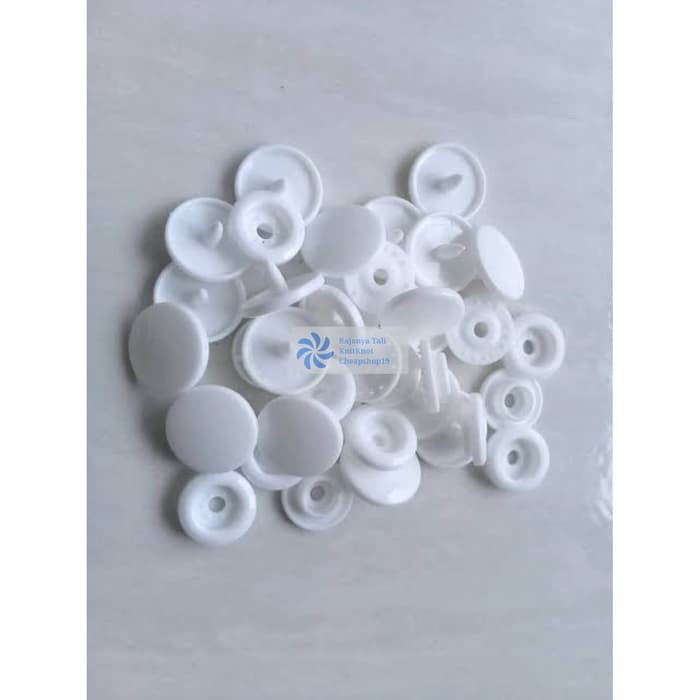 

Kancing Snap Plastik 1515 putih / Kancing Cetet / Jepret 15mm RJT