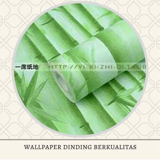 Stiker wallpaper dinding bambu hijau