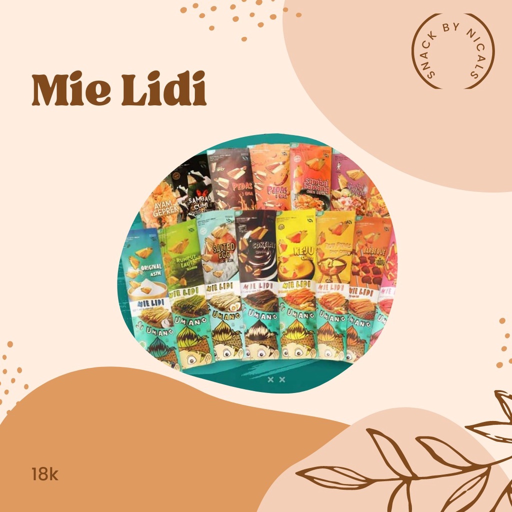 

MIE LIDI SUPER RENYAH/ MIE LIDI SI UMANG/ MIE LIDI MURMER