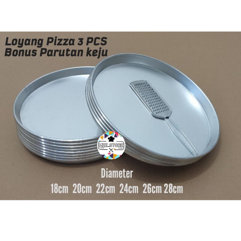 3 PCS LOYANG PIZZA ALUMUNIUM TEBAL