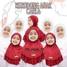 JILBAB ANAK CARLA SIZE M USIA 3-6 TH/ KERUDUNG ANAK HIJAB ANAK