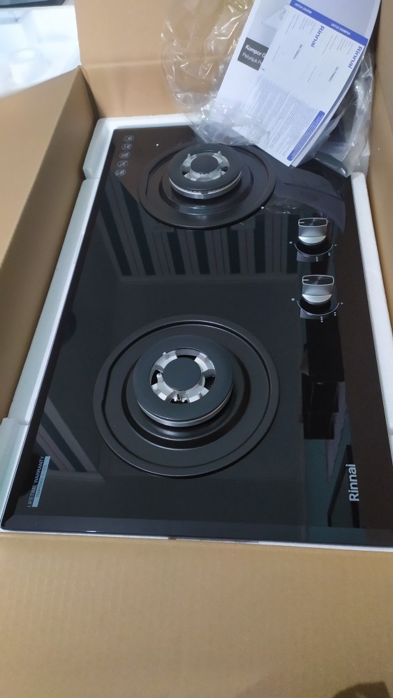Kompor Tanam Rinnai 2 Tungku Rb 772rog - 772 Rog - Rb772rog Kaca Sni