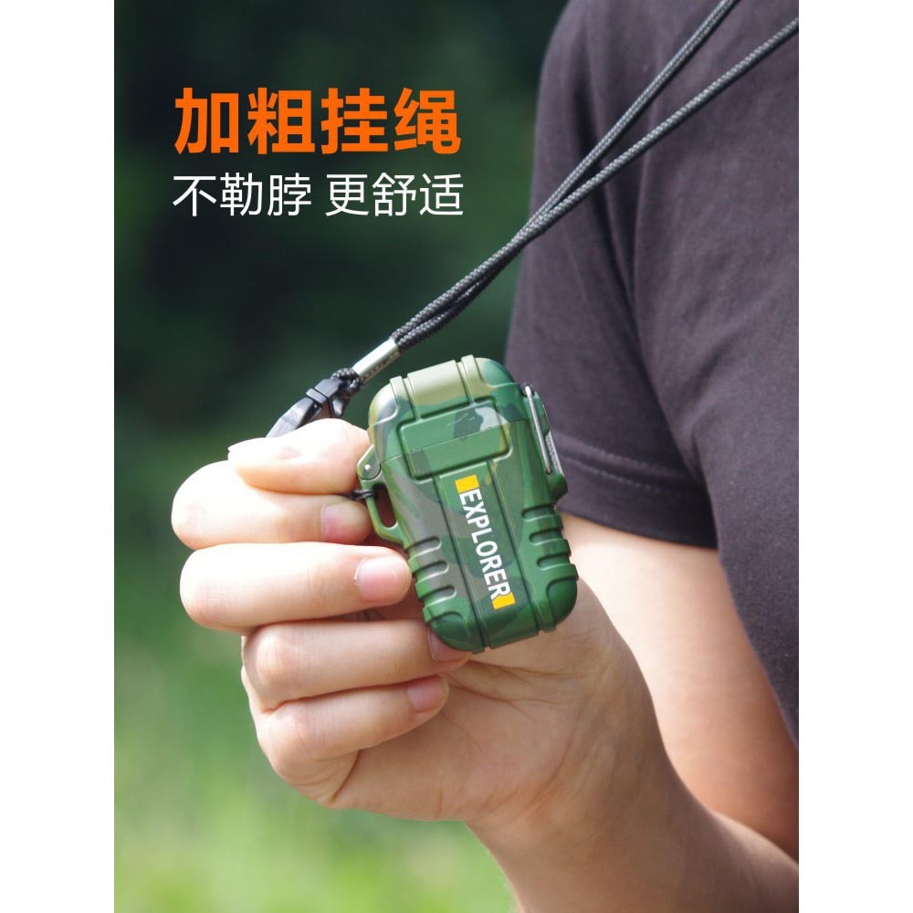 Firetric Explorer Korek Api Elektrik Pulse Plasma Cross Arc Lighter Waterproof - F1201 - Green