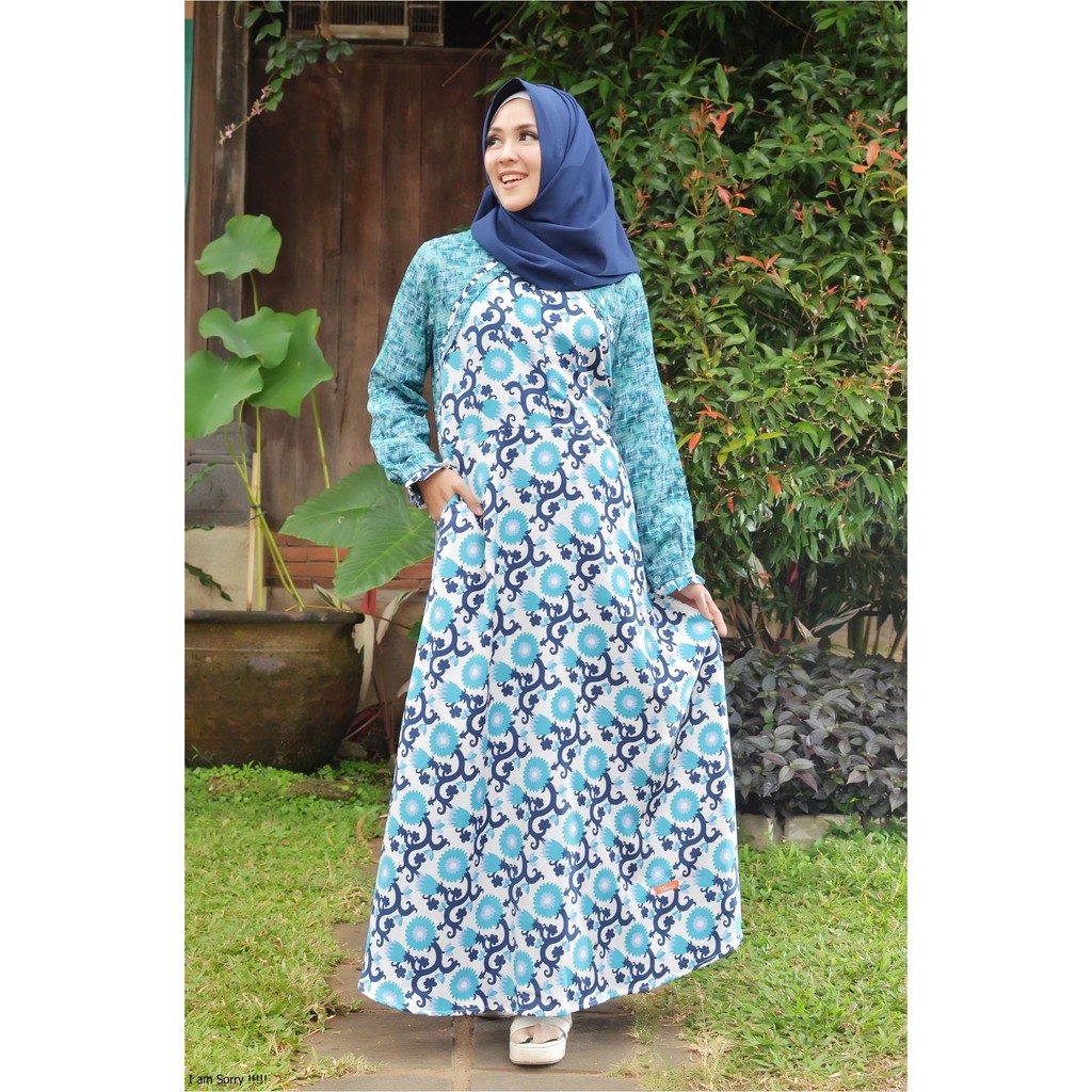 TERBARU Gamis Syar'i Nibras NS 33 Hijau Tosca, Marun