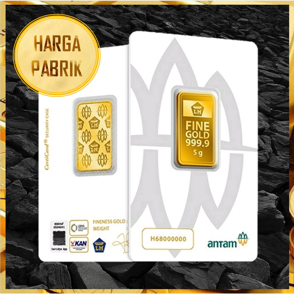 LOGAM MULIA ANTAM 5 GRAM - LM 5G EMAS BATANGAN CERTIEYE NEW CERTY