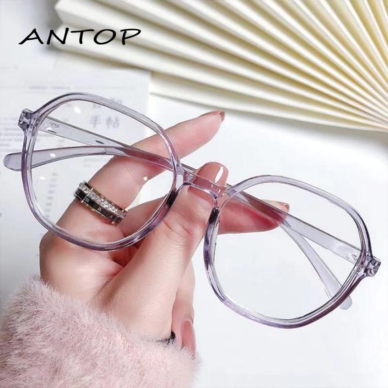 COD Kacamata Korea Gradient Transparent Wanita Kacamata Anti Radiasi Anti Blue Light Untuk Fashion retro flat Eyeglasses ANTOP