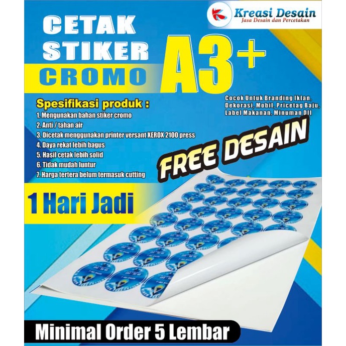 

CETAK STIKER LABEL KEMASAN Cromo a3 FREE DESAIN
