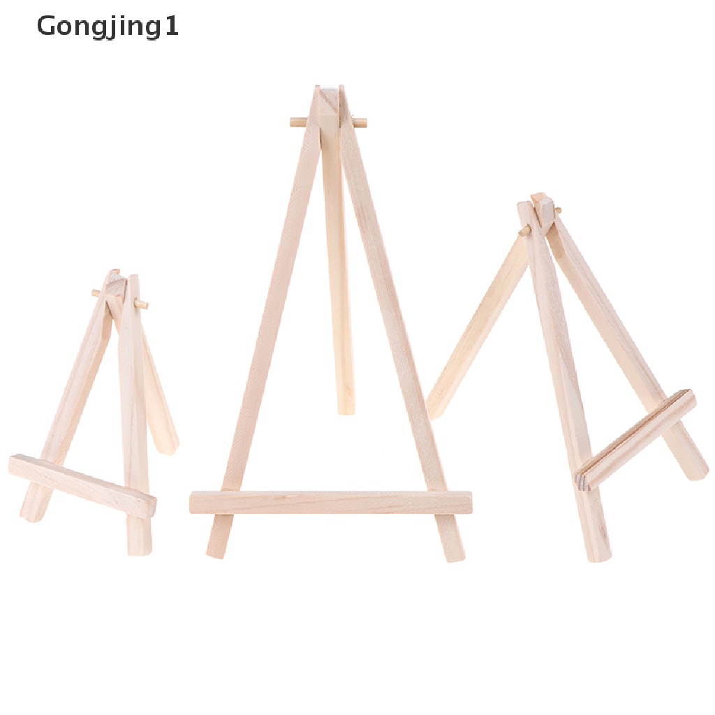 Gongjing1 Tripod Mini Bahan Kayu Untuk Display Lukisan Kanvas