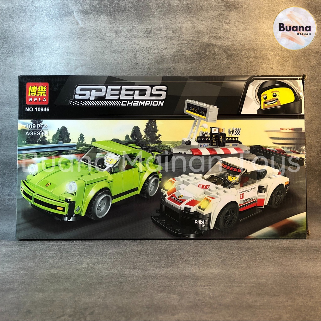 BRICKS BELA SPEEDS CHAMPION PORSCHE MAINAN EDUKASI ANAK BRICK COWO RACING CAR MODEL MOBIL BALAP 10946