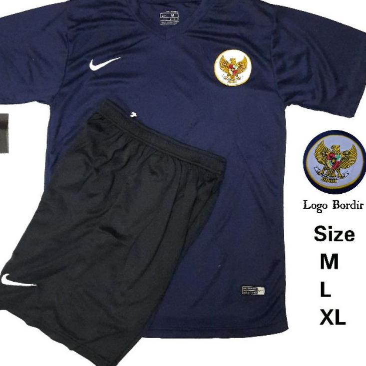 [ Logo Bordir ] Baju Futsal Jersey Timnas Garuda Setelan Kaos Bola