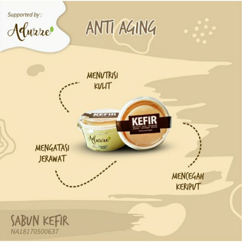 Sabun Herbal KEFIR Aduzze Melembabkan Memutihkan Mencerahkan Kulit Wajah dan Tubuh - Original isi 50 Gram